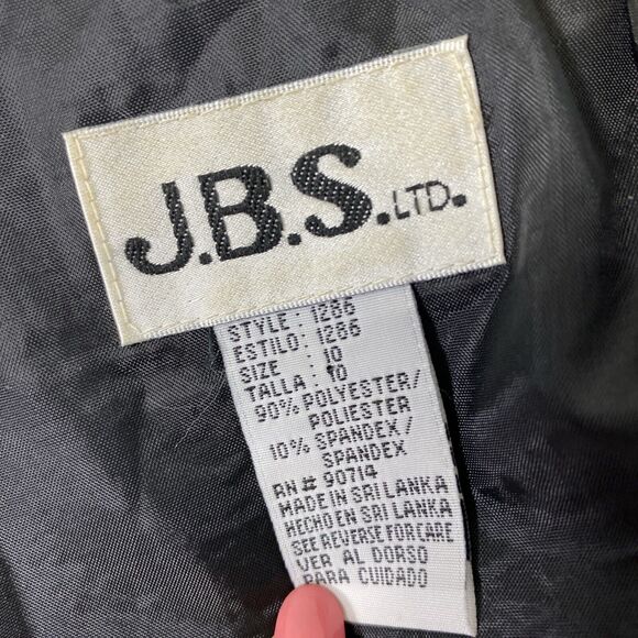 Vtg JBS Velvet Jacket Womens Size 10 Rhinestone Open Front Black Evening Party - Picture 3 of 10